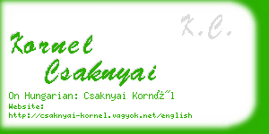 kornel csaknyai business card